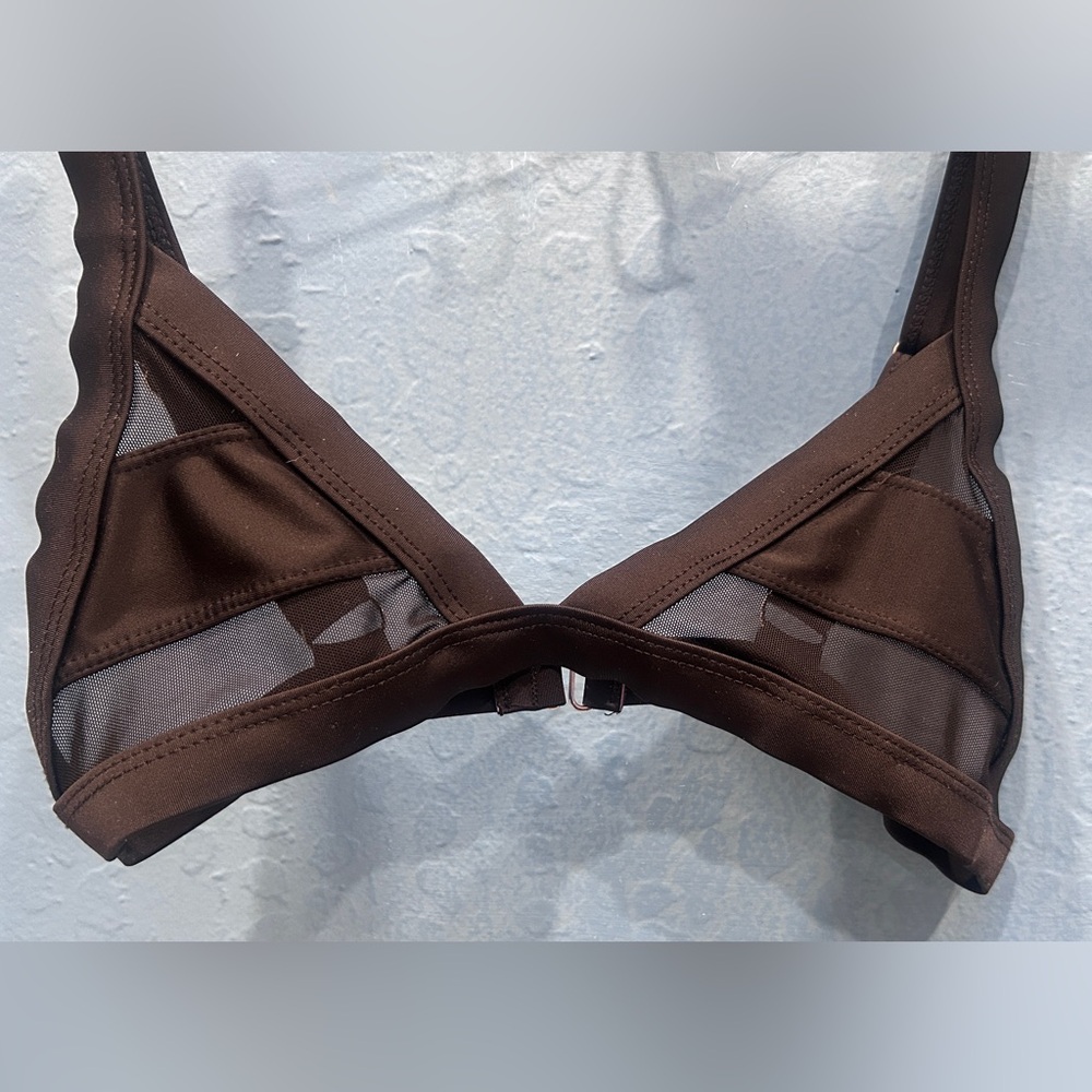 Black Women's Mesh Panel bikini top